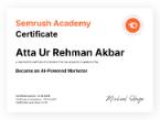 Atta Ur Rehman Semrush AI Powered Marketer Certification Image